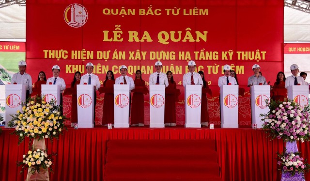 Phó Chủ tịch Thường trực HĐND TP dự ra quân xây dựng hạ tầng kỹ thuật khu liên cơ quan Quận Bắc Từ Liêm